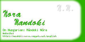nora mandoki business card